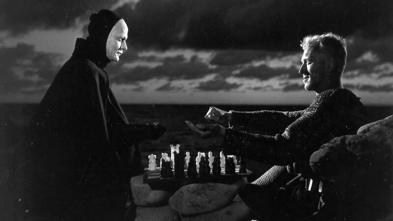 Two Men Playing Chess — Black, Dramatic