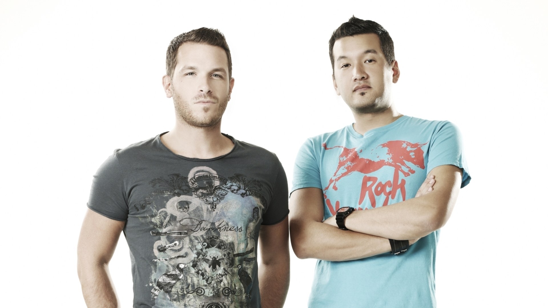 two men posing together