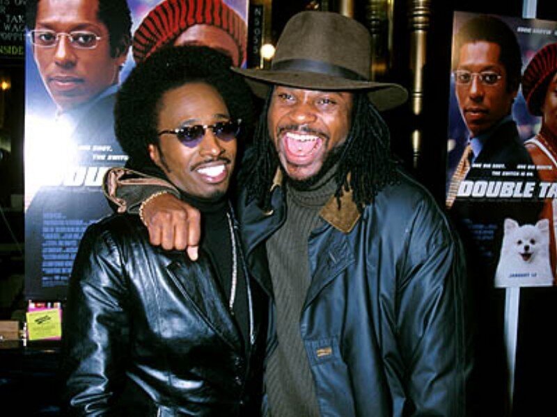 Two Men Posing Together — Black, Casual, Photograph, Movie Poster