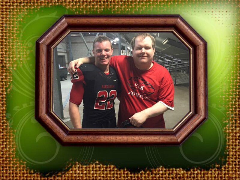Two Men Posing Together — Green, Friendly