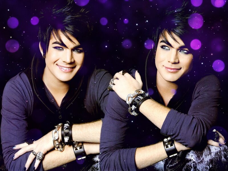 Two Men Posing Together — Purple, Dramatic