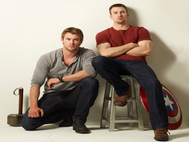Two Men Posing — White, Neutral