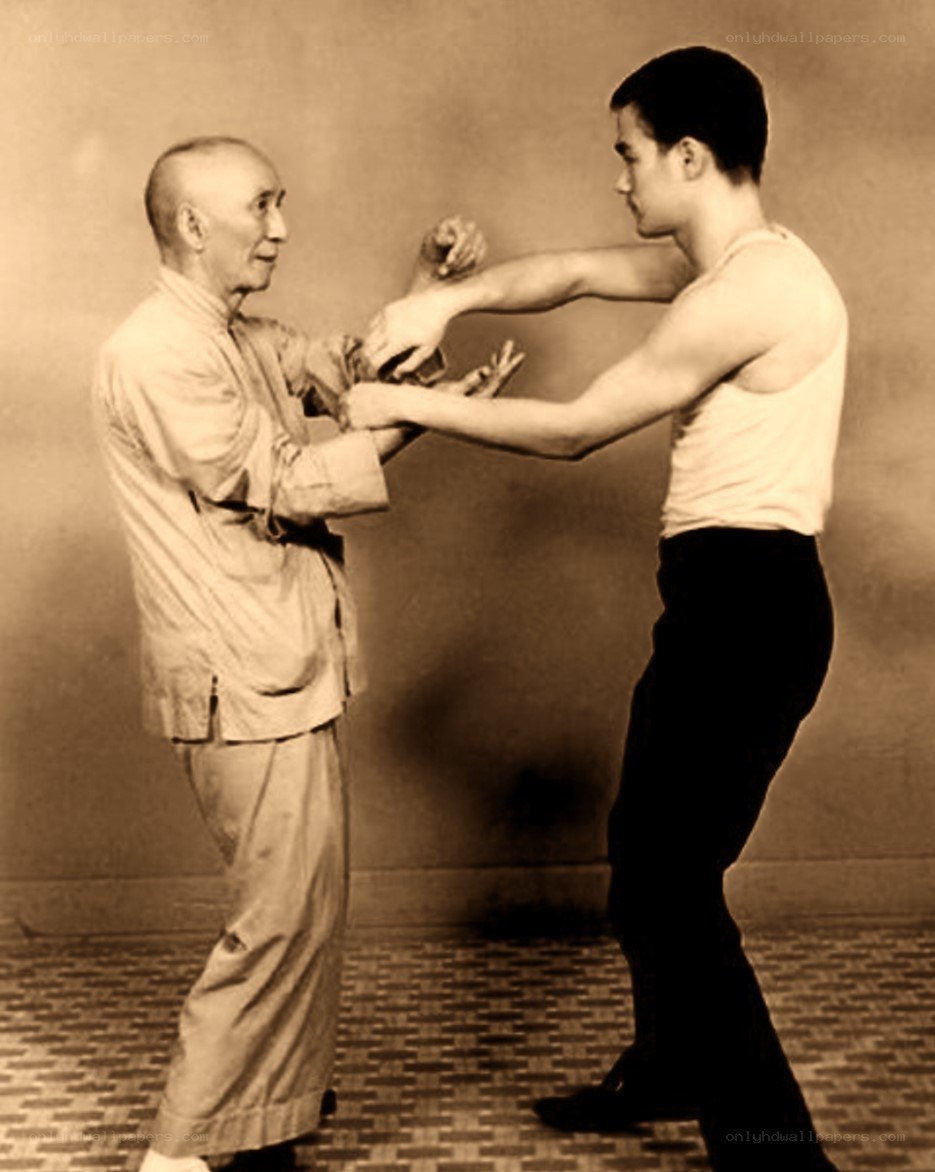 two men practicing martial arts