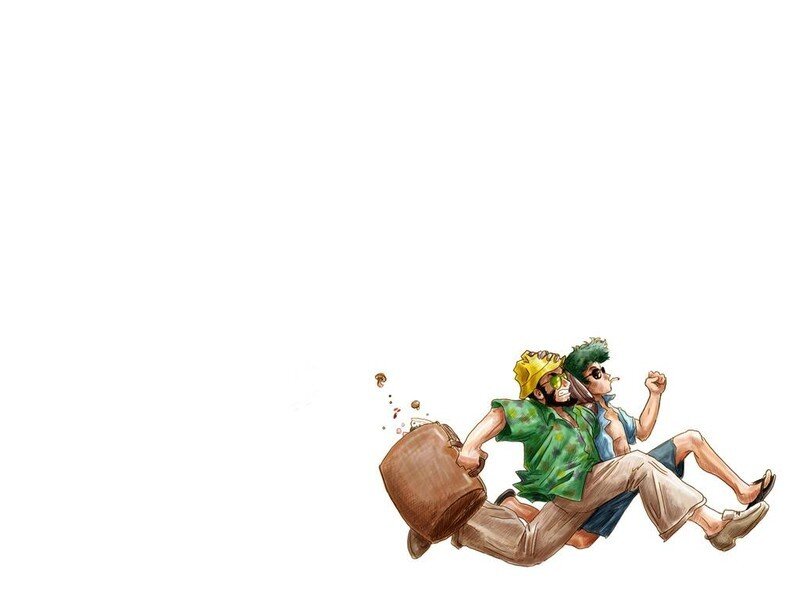 Two Men Running — Brown