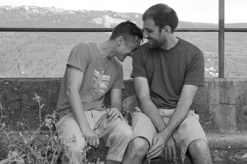 Two men sharing a moment