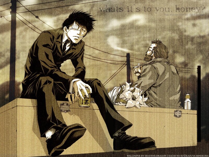Two Men Sitting on Crate