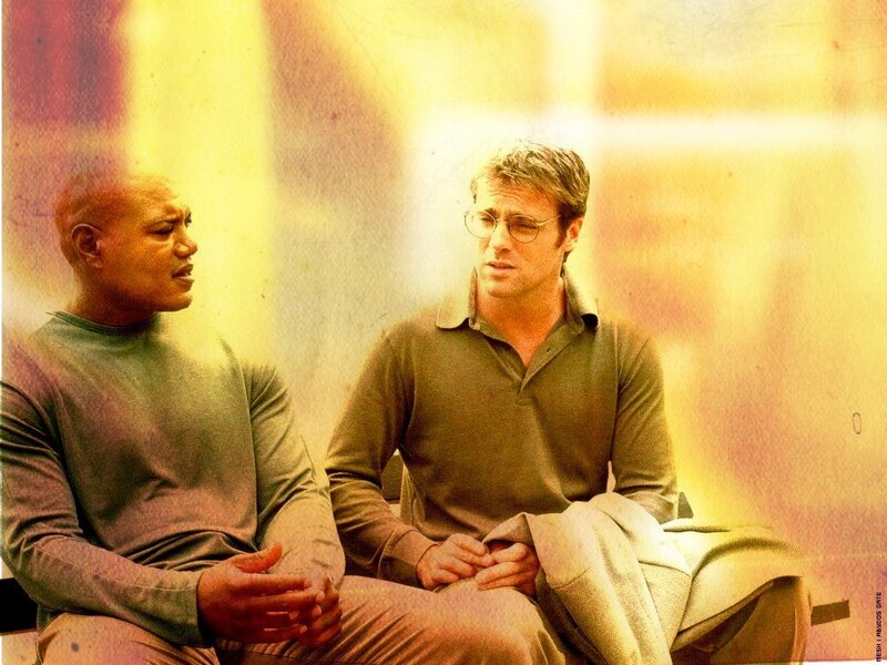 Two Men Sitting — Yellow