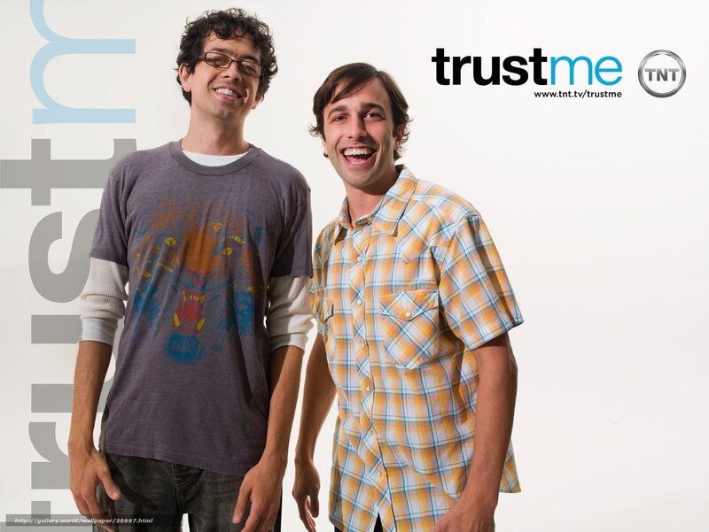 Two Men Smiling — White
