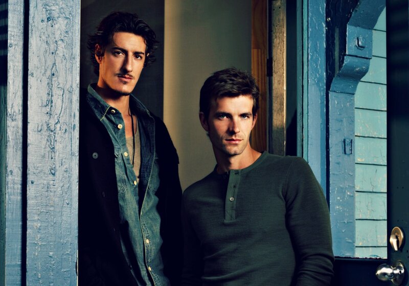 Two Men Standing — Blue
