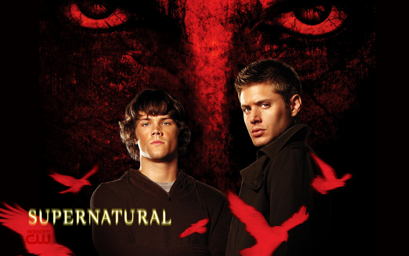Two Men Standing — Red, Dramatic