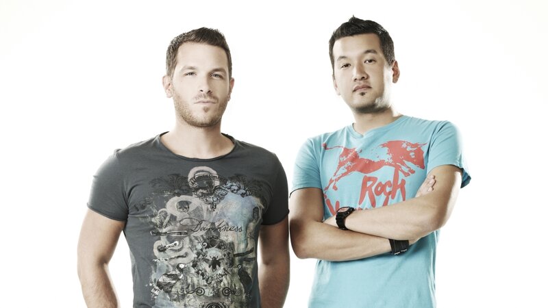 Two Men Standing — White, Neutral, Photograph, T-shirts