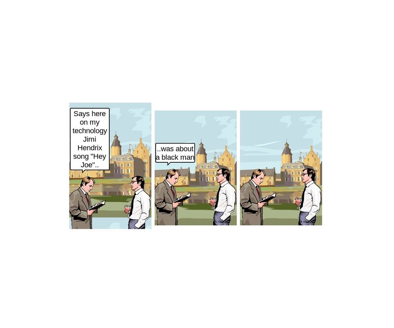 Two Men Talking — Blue