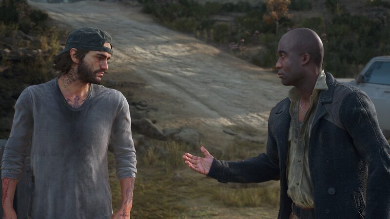 Two Men Talking — Gray, Serious