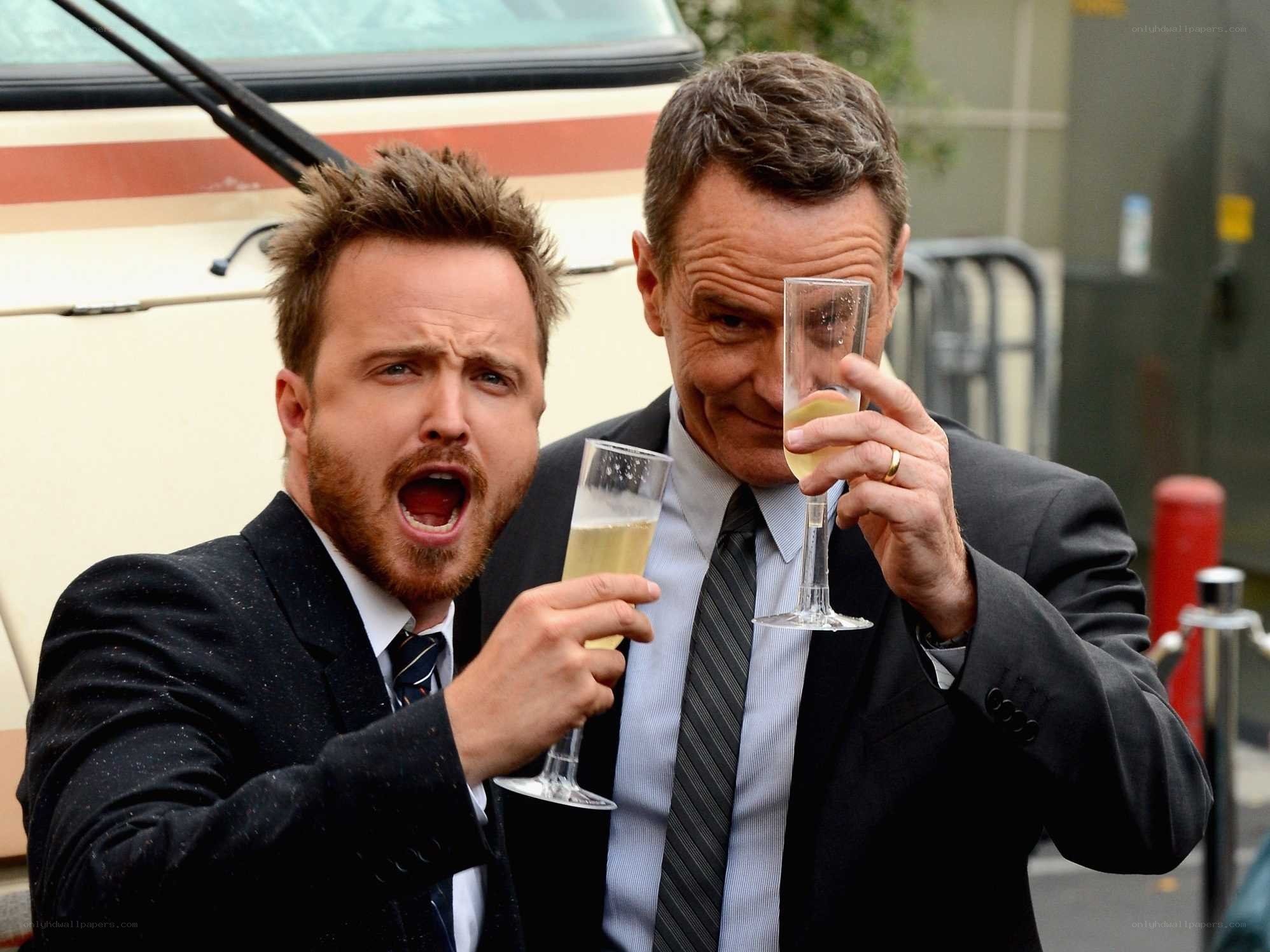 Two men toasting with champagne