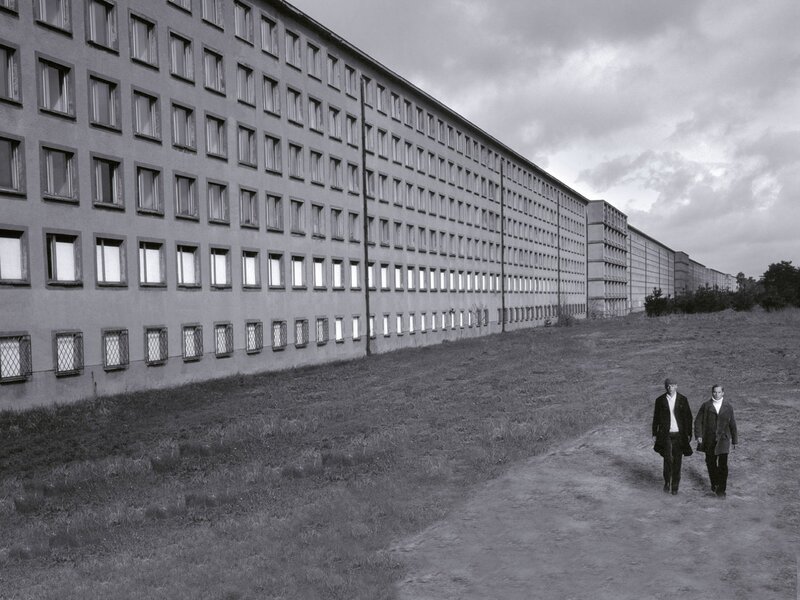 Two Men Walking — Black, Dramatic, Photograph