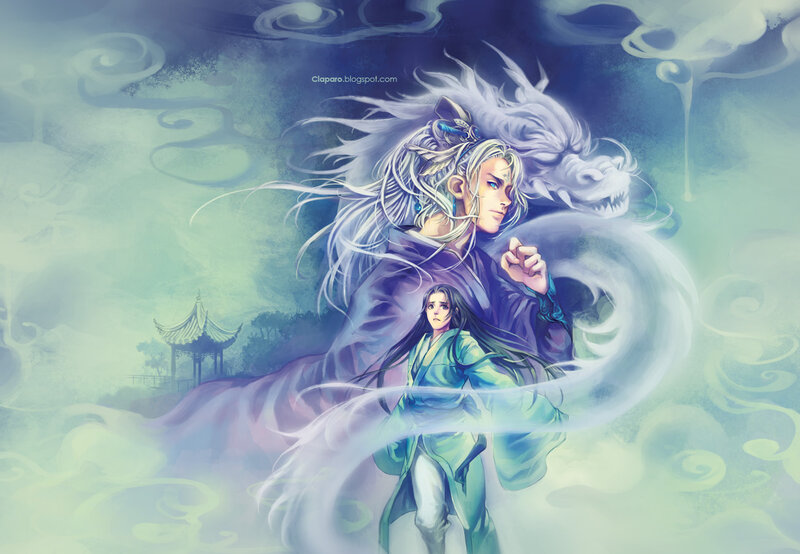 Two Men with a Dragon