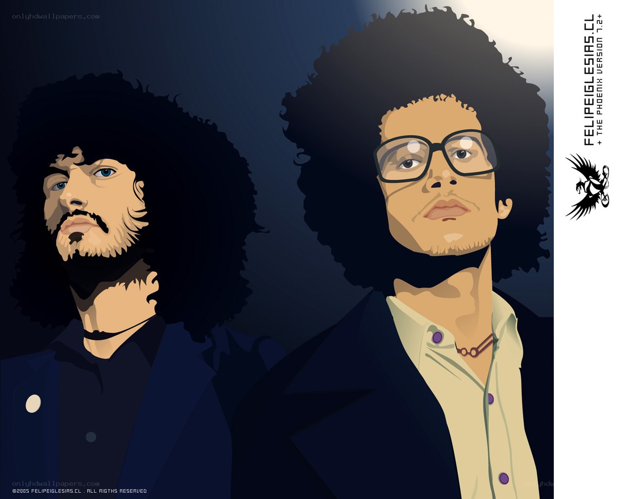 Two men with afro hairstyles