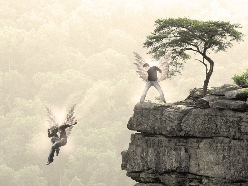 Two Men with Angel Wings