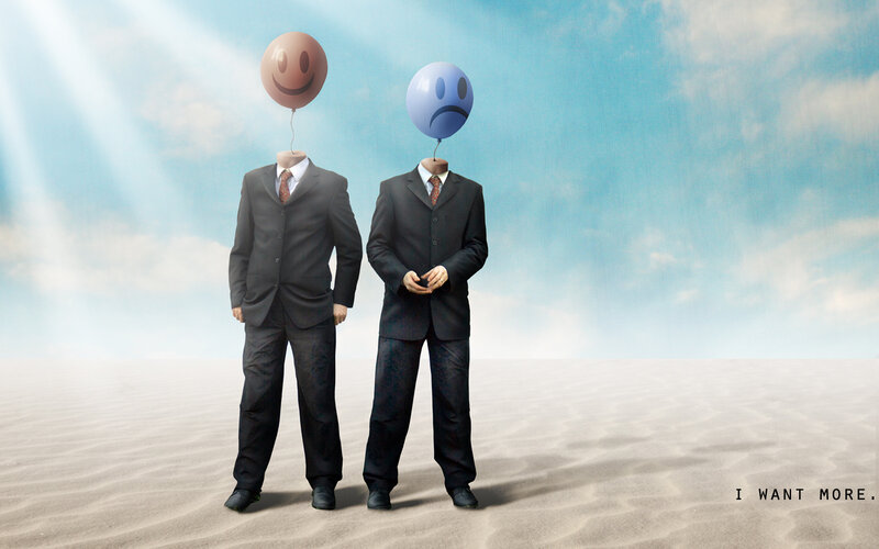 Two men with balloon heads