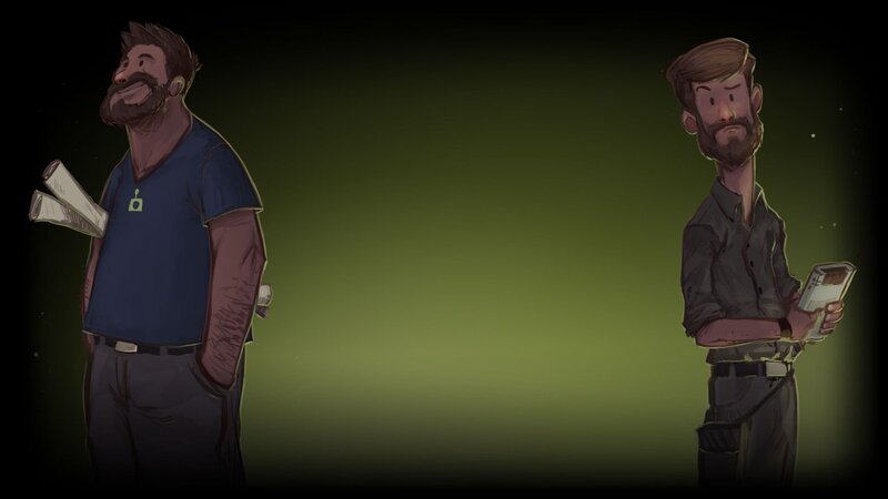 Two men with books