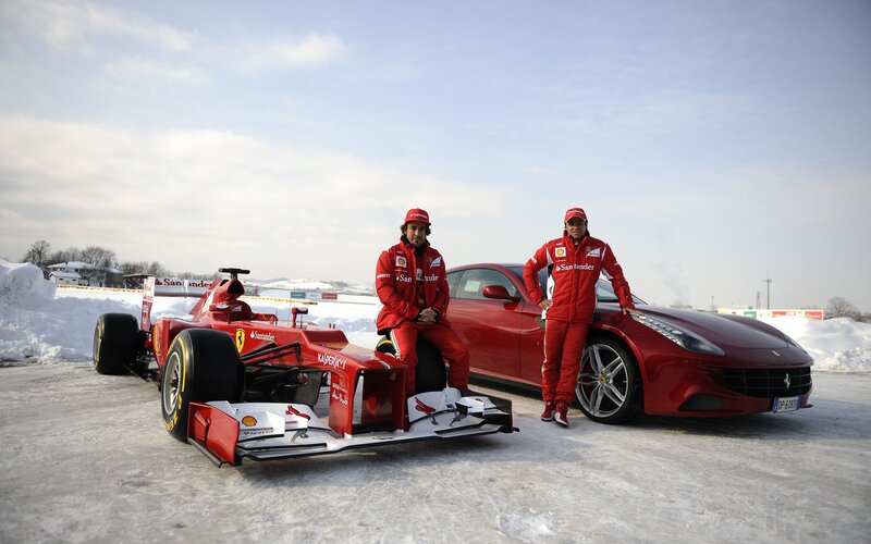 Two Men with Cars — Red