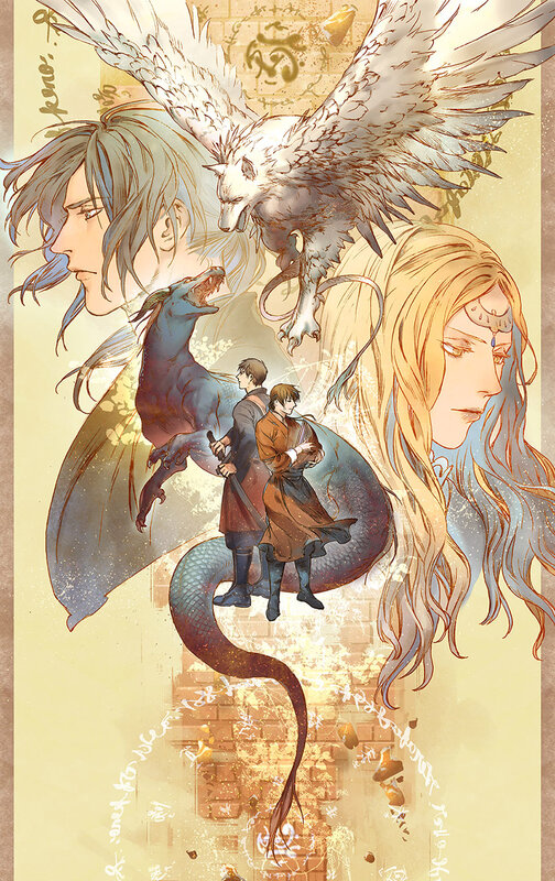 Two Men with Dragons