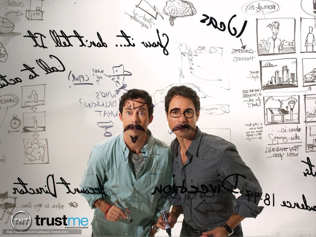 two men with drawn mustaches