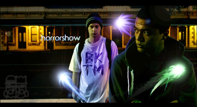 two men with glowing effects