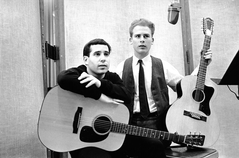Two Men with Guitars — Black, Serious