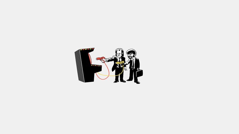 Two Men with Guns — Black, Dramatic, Illustration, Gun