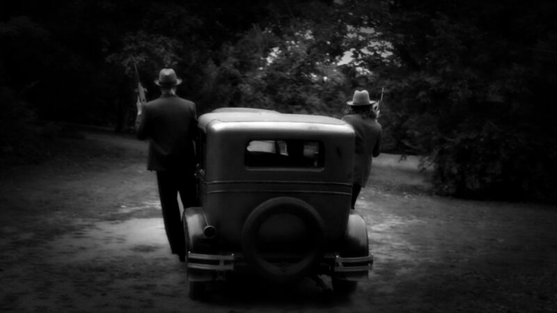 Two Men with Guns — Black, Dramatic, Photograph, Car