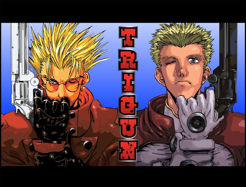Two Men with Guns — Blue, Dramatic, Manga