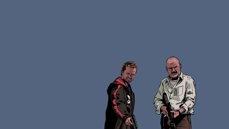 Two Men with Guns — Blue, Tense