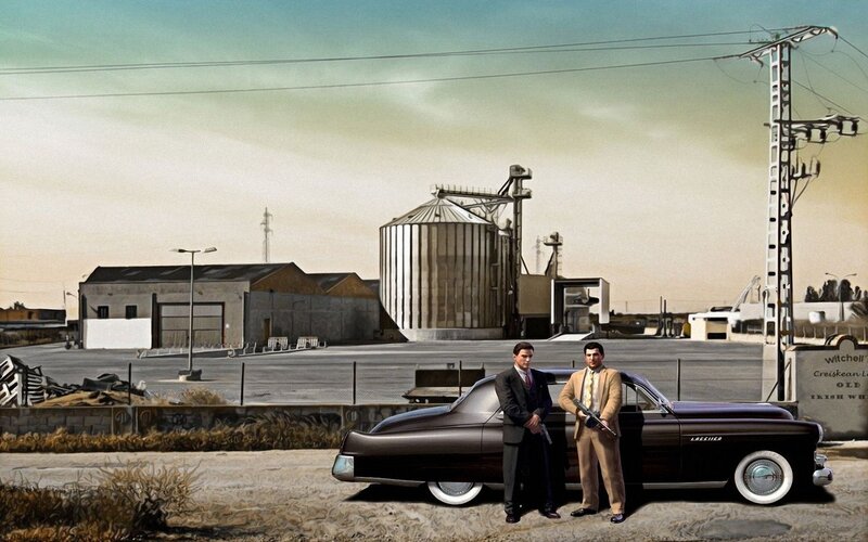 Two Men with Guns — Brown