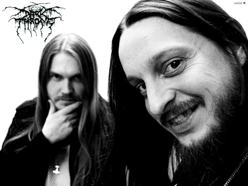 Two Men with Long Hair — Black, Serious