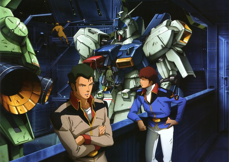 Two Men with Mechs — Blue