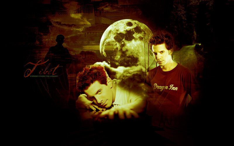 Two Men with Moon