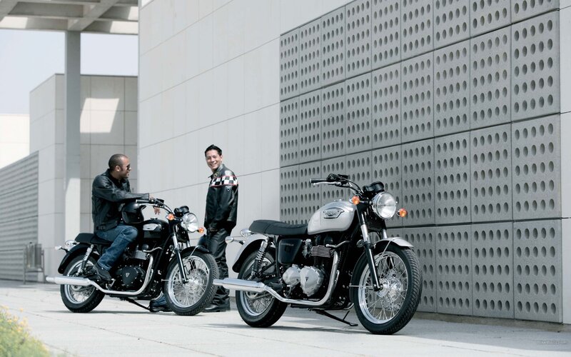 Two Men with Motorcycles — Gray, Calm, Afternoon