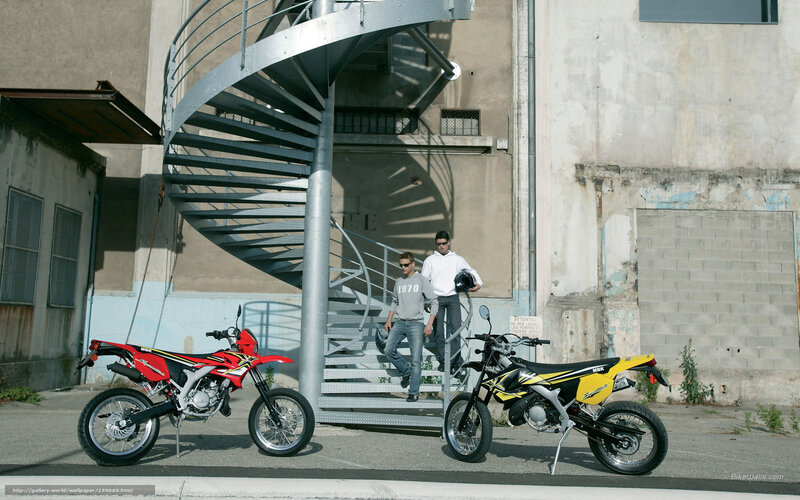 Two Men with Motorcycles — Gray