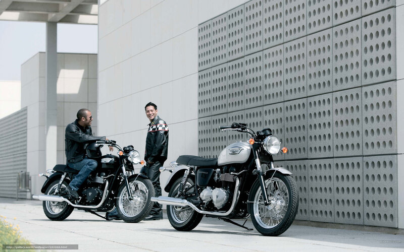 Two men with motorcycles
