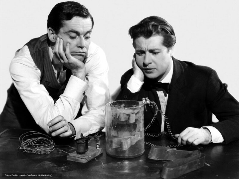 Two men with scientific equipment