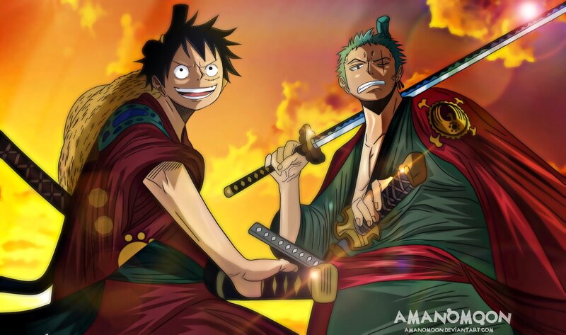 Two Men with Swords — Orange, Dramatic