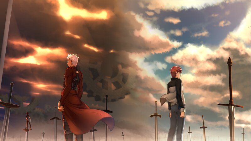 Two Men with Swords — Orange