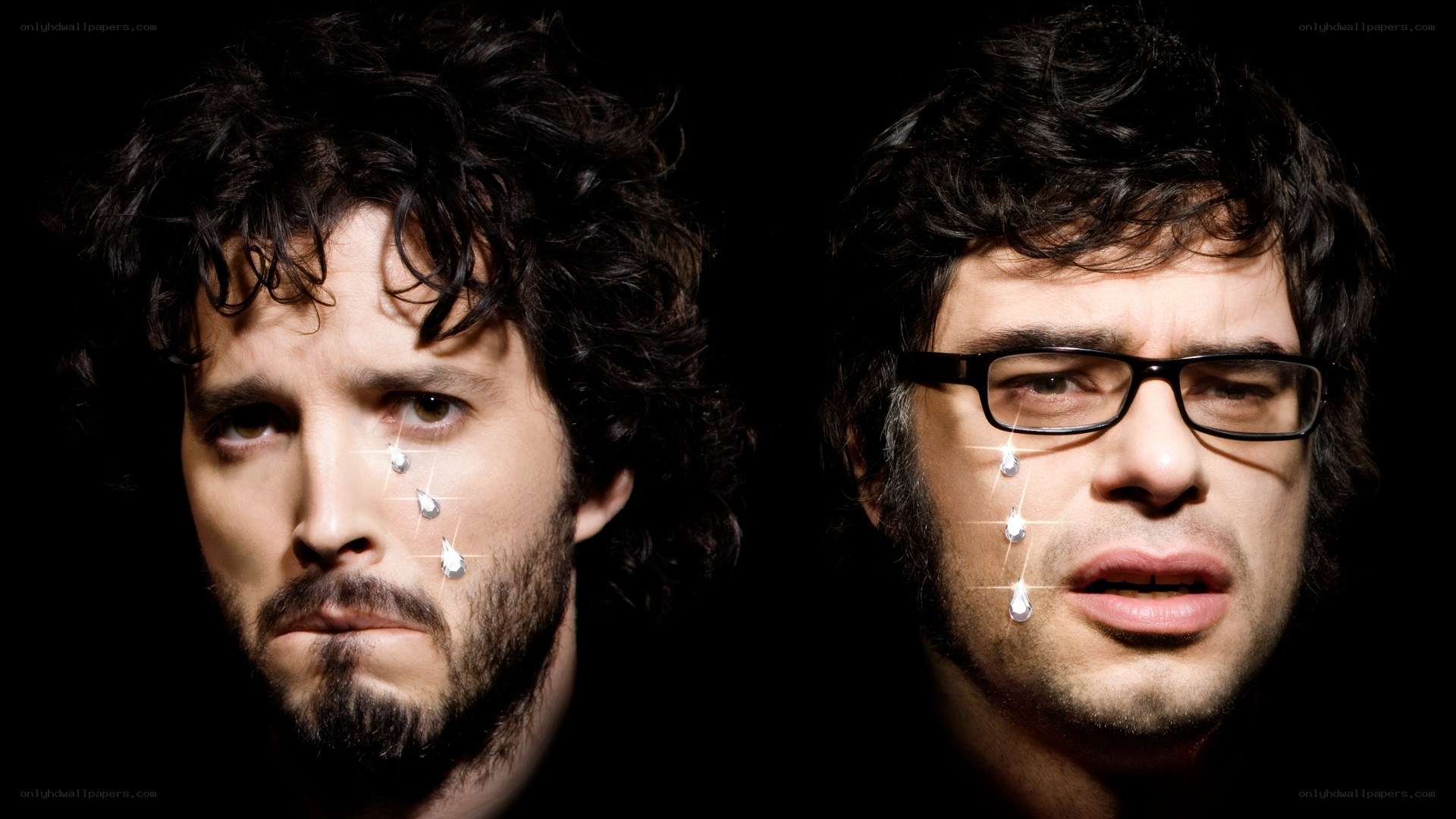 two men with tears on face