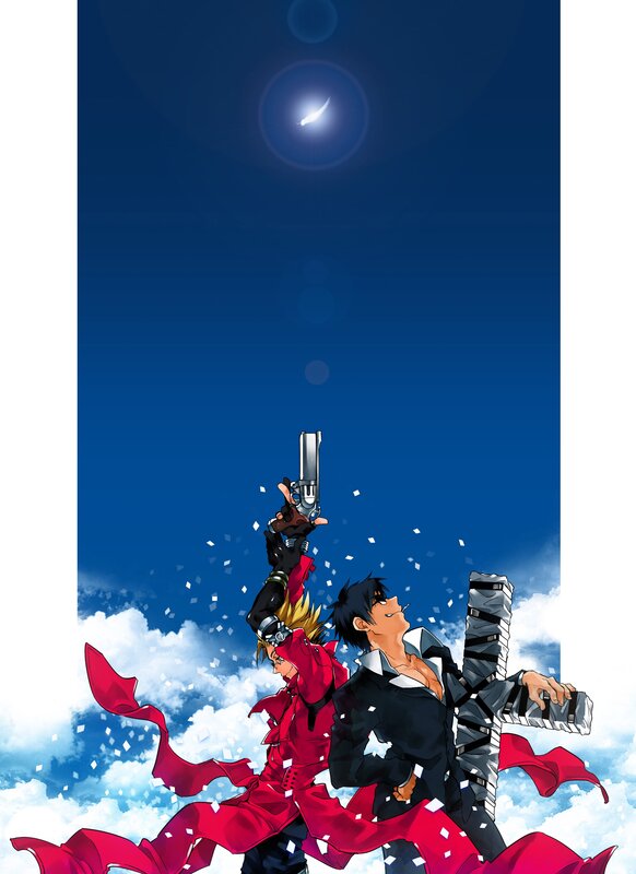 Two Men with Weapons — Blue, Dramatic, Night, Anime