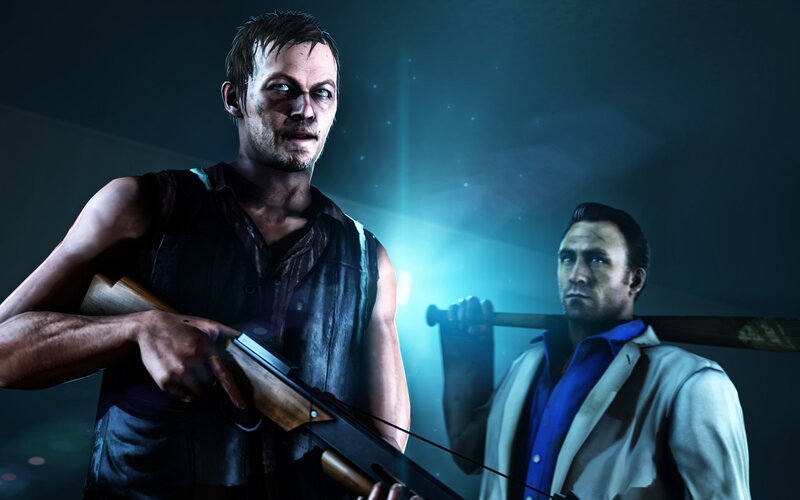 Two Men with Weapons — Blue, Dramatic, Night