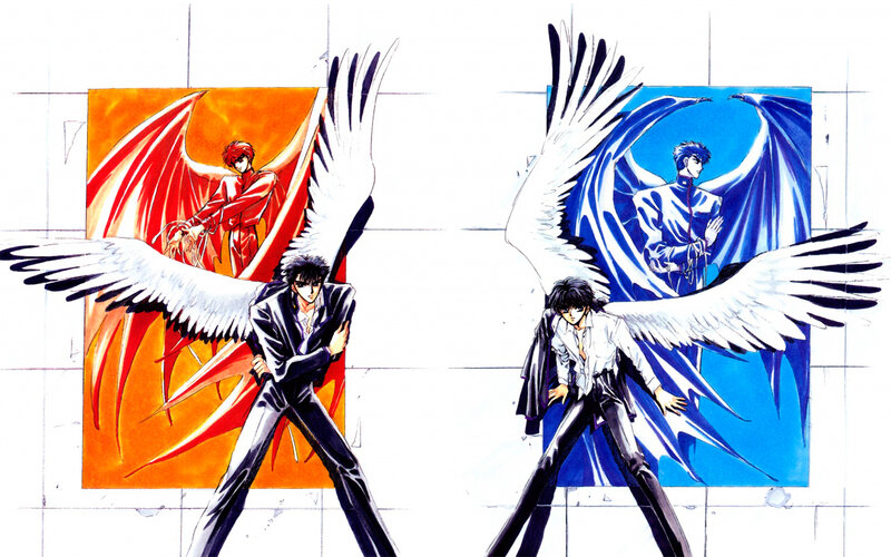 Two Men with Wings — White