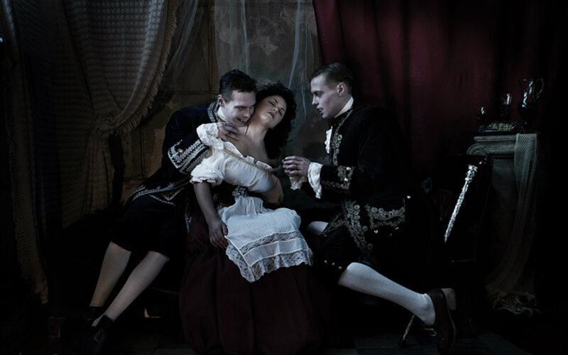 Two Men with Woman