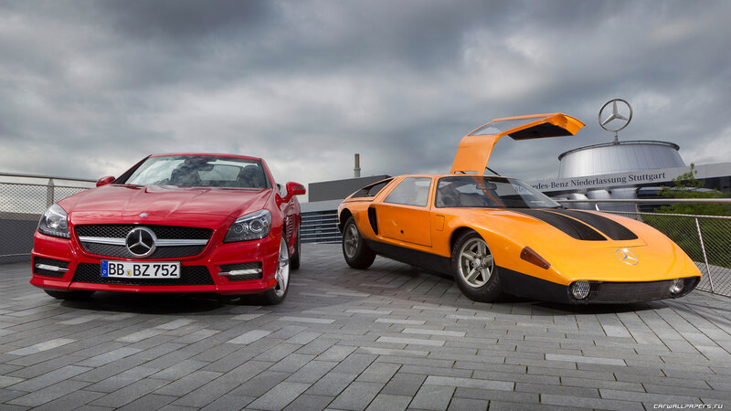 Two Mercedes-benz Cars — Red