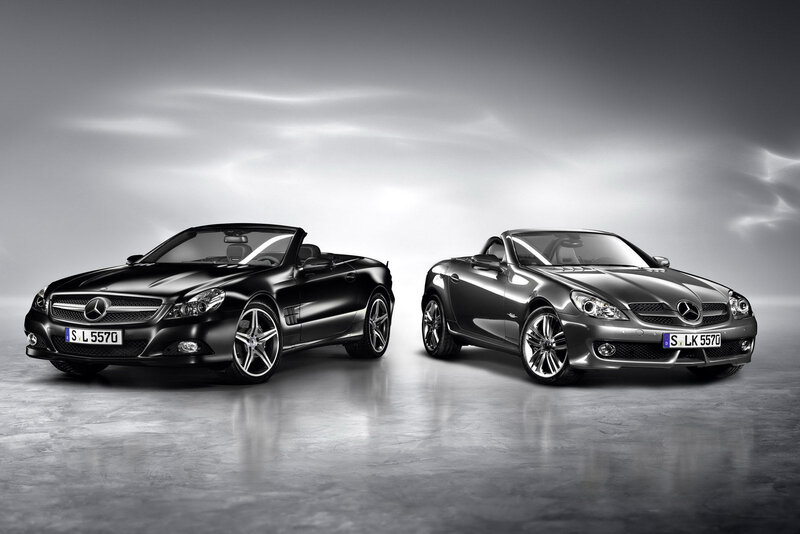 Two Mercedes-Benz convertibles